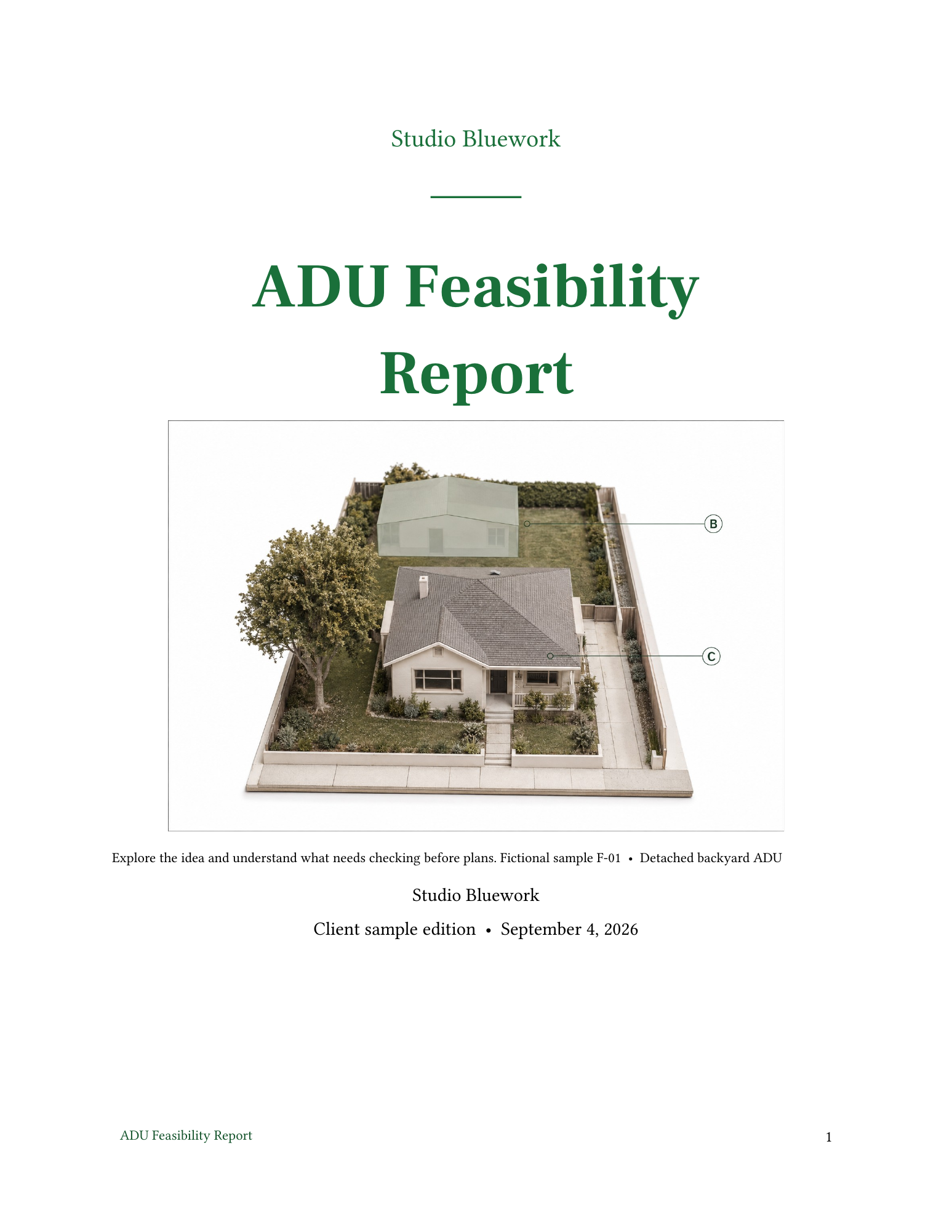 ADU Project Review fictional sample cover